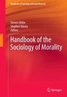 Handbook of the Sociology of Morality