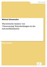 Theoretische Analyse von 'Outsourcing'-Entscheidungen in der Automobilindustrie