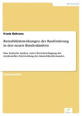 Rentabilitätswirkungen der Bauförderung in den neuen Bundesländern