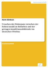 Ursachen der Diskrepanz zwischen der hohen Anzahl an Betrieben und der geringen Anzahl Auszubildender im deutschen Obstbau