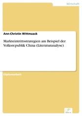 Markteintrittsstrategien am Beispiel der Volksrepublik China (Literaturanalyse)