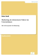 Marketing als elementarer Faktor im Unternehmen