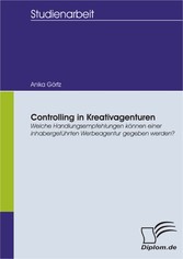 Controlling in Kreativagenturen: Welche Handlungsempfehlungen können einer inhabergeführten Werbeagentur gegeben werden?