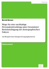 Wege für eine nachhaltige Personalentwicklung unter besonderer Berücksichtigung des demographischen Faktors