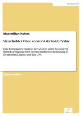 Shareholder Value versus Stakeholder Value