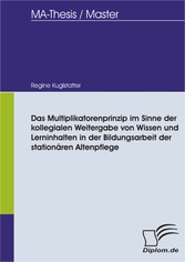 Das Multiplikatorenprinzip im Sinne der kollegialen Weitergabe von Wissen und Lerninhalten in der Bildungsarbeit der stationären Altenpflege