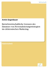 Betriebswirtschaftliche Grenzen des Einsatzes von Personalisierungsstrategien im elektronischen Marketing