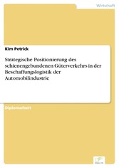 Strategische Positionierung des schienengebundenen Güterverkehrs in der Beschaffungslogistik der Automobilindustrie