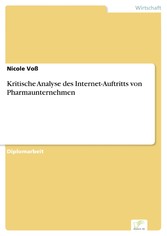 Kritische Analyse des Internet-Auftritts von Pharmaunternehmen