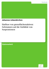 Einfluss von grenzflächenaktiven Substanzen auf die Stabilität von Suspensionen