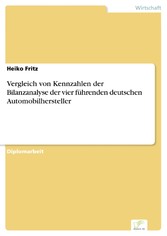 Vergleich von Kennzahlen der Bilanzanalyse der vier führenden deutschen Automobilhersteller