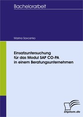 Einsatzuntersuchung für das Modul SAP CO-PA in einem Beratungsunternehmen