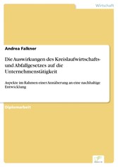 Die Auswirkungen des Kreislaufwirtschafts- und Abfallgesetzes auf die Unternehmenstätigkeit