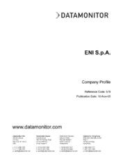 Company Profile Energy: ENI S.p.A.