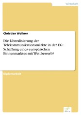 Die Liberalisierung der Telekommunikationsmärkte in der EG: Schaffung eines europäischen Binnenmarktes mit Wettbewerb?