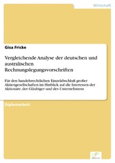 Vergleichende Analyse der deutschen und australischen Rechnungslegungsvorschriften