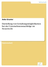 Darstellung von Gestaltungsmöglichkeiten bei der Unternehmensnachfolge im Steuerrecht