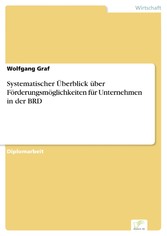 Systematischer Überblick über Förderungsmöglichkeiten für Unternehmen in der BRD