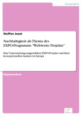 Nachhaltigkeit als Thema des EXPO-Programms 'Weltweite Projekte'