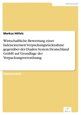 Wirtschaftliche Bewertung einer ladenexternen Verpackungsrücknahme gegenüber der Dualen System Deutschland GmbH auf Grundlage der Verpackungsverordnung