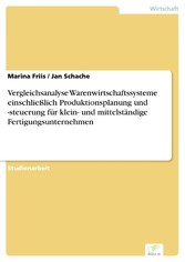 Vergleichsanalyse Warenwirtschaftssysteme einschließlich Produktionsplanung und -steuerung für klein- und mittelständige Fertigungsunternehmen