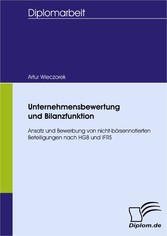 Unternehmensbewertung und Bilanzfunktion