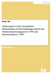 Änderungen in der steuerlichen Behandlung von Privatstiftungen durch das Strukturanpassungsgesetz 1996 und Reparaturgesetz 1996