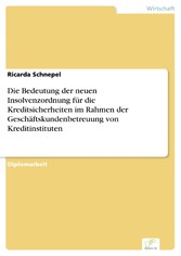 Die Bedeutung der neuen Insolvenzordnung für die Kreditsicherheiten im Rahmen der Geschäftskundenbetreuung von Kreditinstituten