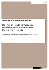 Die Trias im Gesetz zur weiteren Erleichterung der Sanierung von Unternehmen (ESUG)