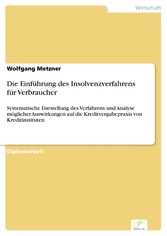 Die Einführung des Insolvenzverfahrens für Verbraucher