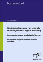 Wiedereingliederung von ehemals Wohnungslosen in eigene Wohnung