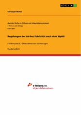 Regelungen der Ad-hoc Publizität nach dem WpHG