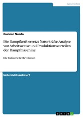 Die Dampfkraft ersetzt Naturkräfte. Analyse von Arbeitsweise und Produktionsvorteilen der Dampfmaschine