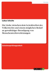 Die Lücke zwischen dem Gewaltverbot des Völkerrechts und einem möglichen Bedarf an gewalttätiger Beendigung von Menschenrechtsverletzungen