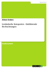 Lexikalische Kategorien - Einführende Beobachtungen