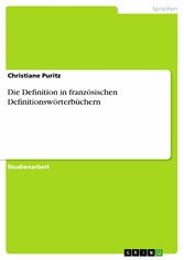 Die Definition in französischen Definitionswörterbüchern