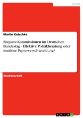 Enquete-Kommissionen im Deutschen Bundestag - Effektive Politikberatung oder nutzlose Papierverschwendung?