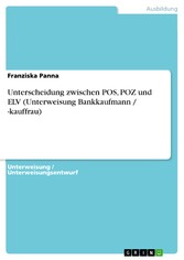 Unterscheidung zwischen POS, POZ und ELV (Unterweisung Bankkaufmann / -kauffrau)