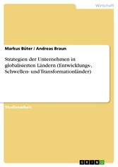 Strategien der Unternehmen in globalisierten Ländern (Entwicklungs-, Schwellen- und Transformationländer)