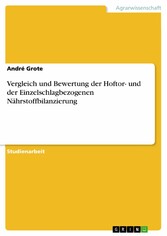 Vergleich und Bewertung der Hoftor- und der Einzelschlagbezogenen Nährstoffbilanzierung