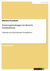 Existenzgründungen im Bereich Solarindustrie