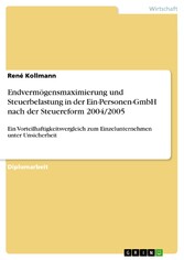 Endvermögensmaximierung und Steuerbelastung in der Ein-Personen-GmbH nach der Steuereform 2004/2005