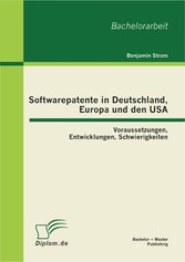 Softwarepatente in Deutschland, Europa und den USA: Voraussetzungen, Entwicklungen, Schwierigkeiten