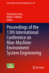 Proceedings of the 13th International Conference on Man-Machine-Environment System Engineering