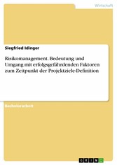 Risikomanagement. Bedeutung und Umgang mit erfolgsgefährdenden Faktoren zum Zeitpunkt der Projektziele-Definition