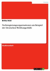 Nichtregierungsorganisationen am Beispiel der Deutschen Welthungerhilfe