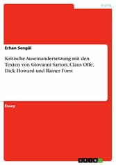 Kritische Auseinandersetzung mit den Texten von Giovanni Sartori, Claus Offe, Dick Howard und Rainer Forst