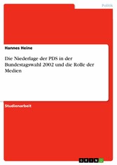 Die Niederlage der PDS in der Bundestagswahl 2002 und die Rolle der Medien