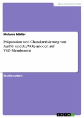 Präparation und Charakterisierung von Au/Pd- und Au/VOx-Anoden auf YSZ-Membranen