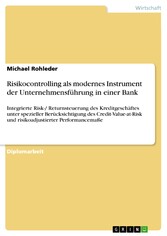 Risikocontrolling als modernes Instrument der Unternehmensführung in einer Bank